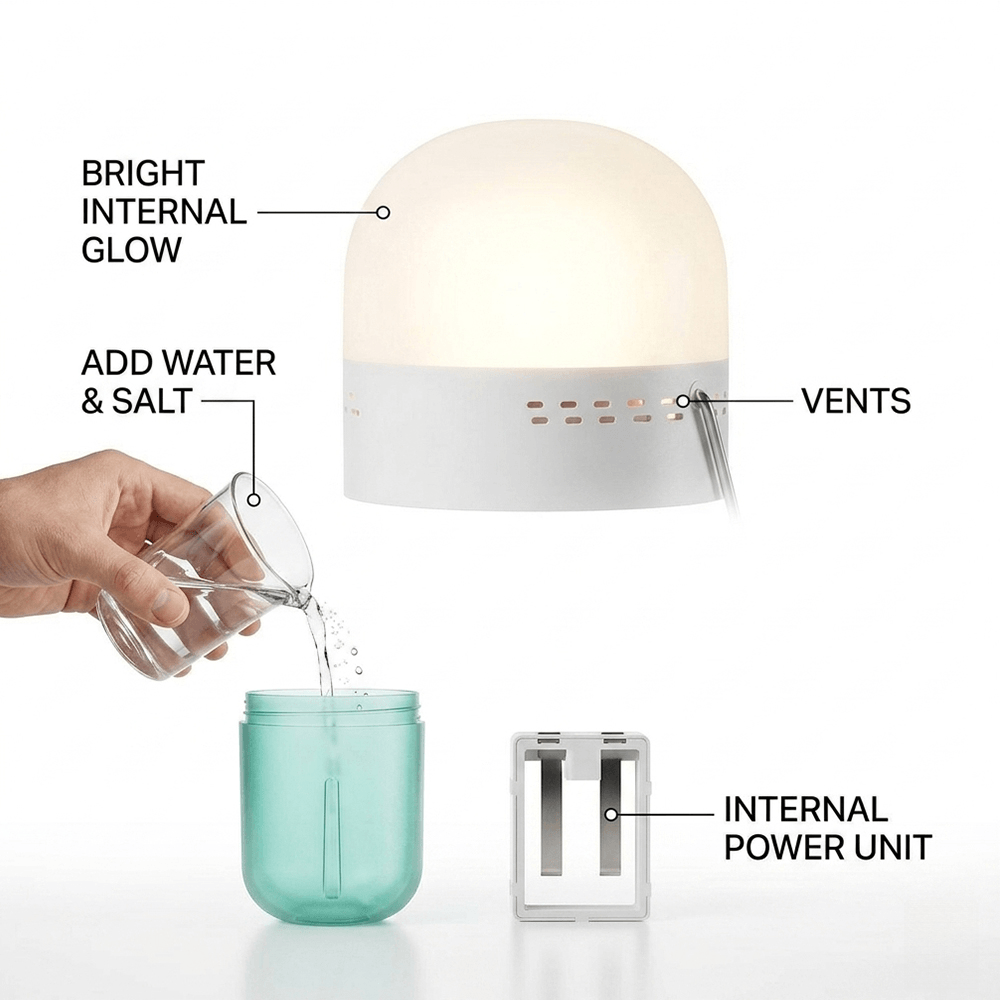 Power Outage Light - Taşınabilir Saline Lambası Kompakt 65,5 x
